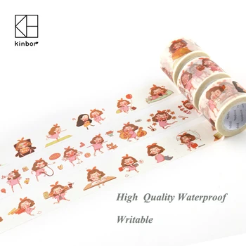 

KINBOR Little Emotion Series Kwaii Girls Washi Tape Cartoon DIY Decoration Cute Adhesive Tape Scrapbooking Masking Tape