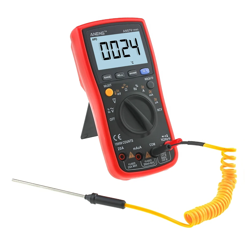 AN870 Auto Range Digital Precision Multimeter True-RMS 19999 COUNTS NCV Ohmmeter AC/DC Voltage Ammeter Transistor Tester