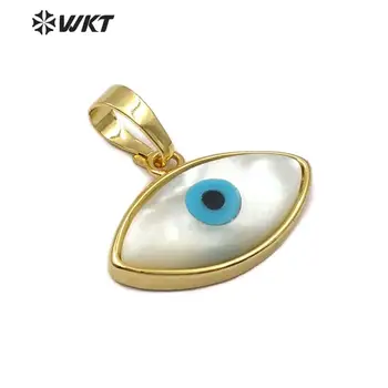 

WT-JP142 Evil Eye Shell Pendant Gold Bezel Pendant Natural Sea Shell Jewelry Pendant Horse Eye Shape Pendant