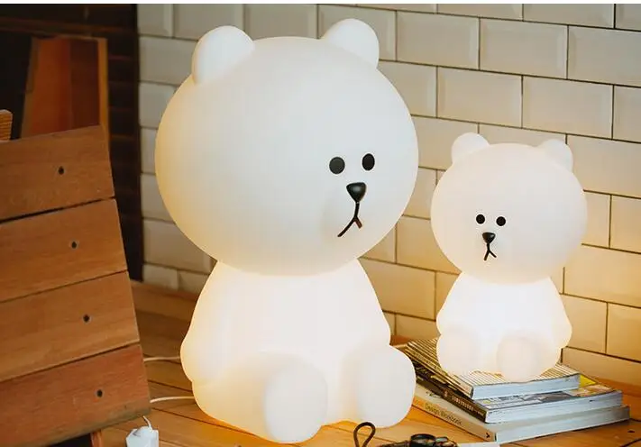 Новинка 30 см коричневый Медведь ночник Cony Line friend ночник для маленьких детей Рождественский подарок затемняемый Светодиодный