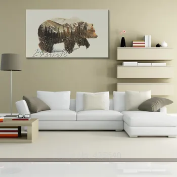 

Canvas printing bear print on canvas oil painting art adornment of the sitting room wall painting animals in print canvas art