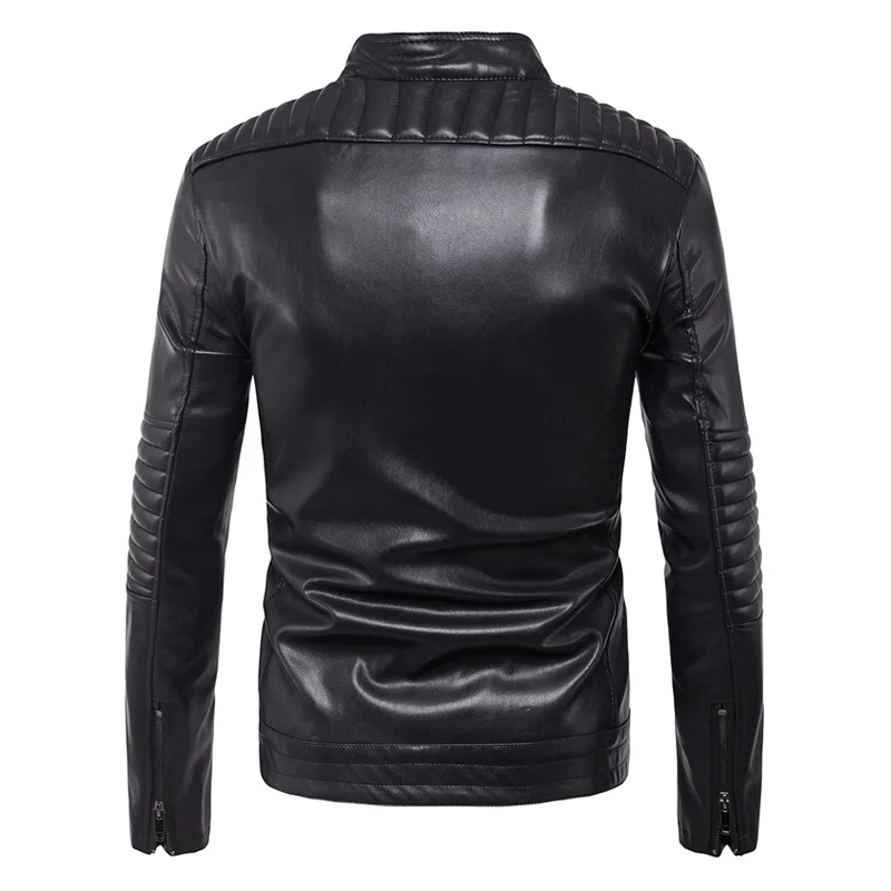Mens Leather Jackets Coat Motorcycle_03