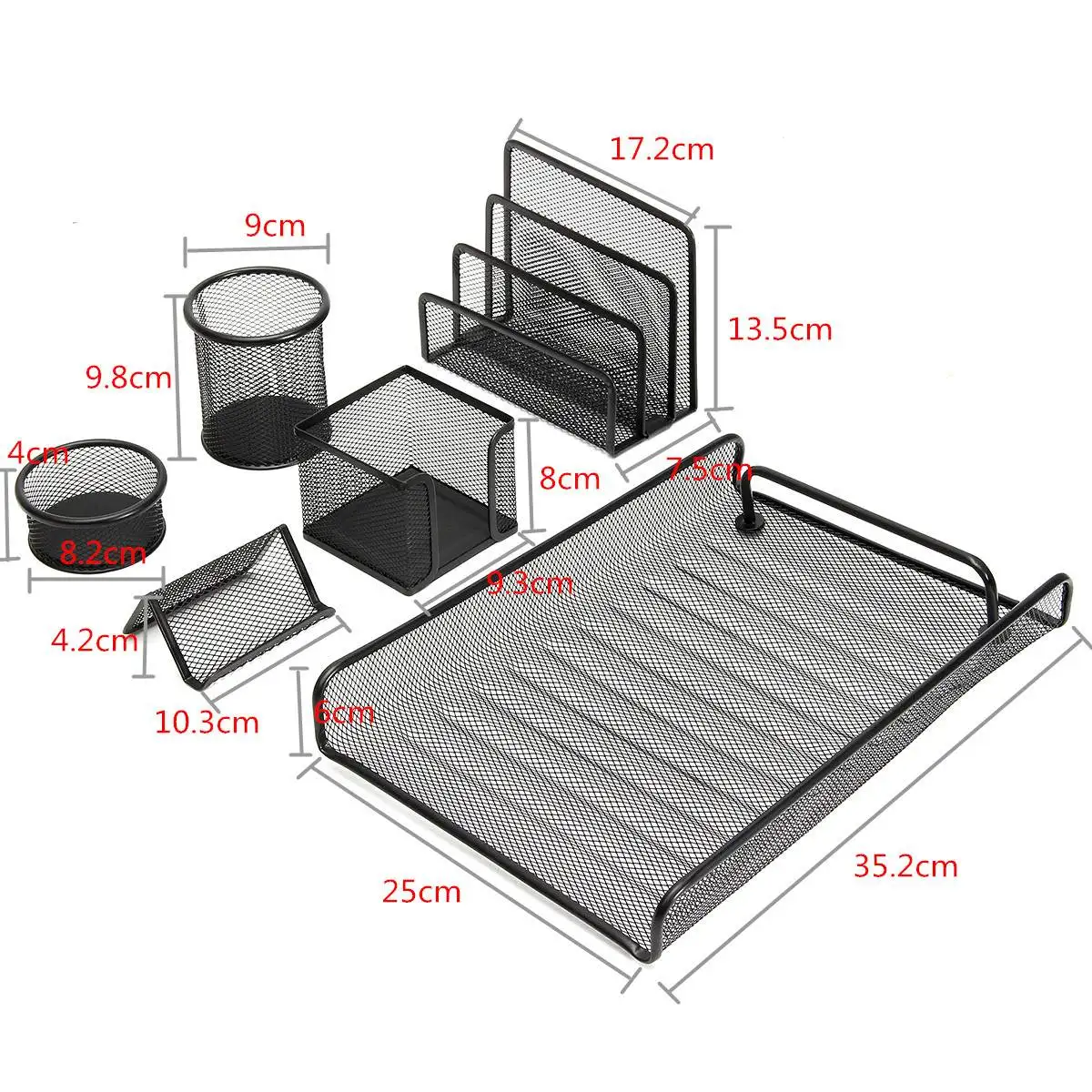 6 в 1 стол офисный стол органайзер принадлежности ручка карандаш держатель для хранения сетчатый лоток для документов металлический материал Удобный прочный