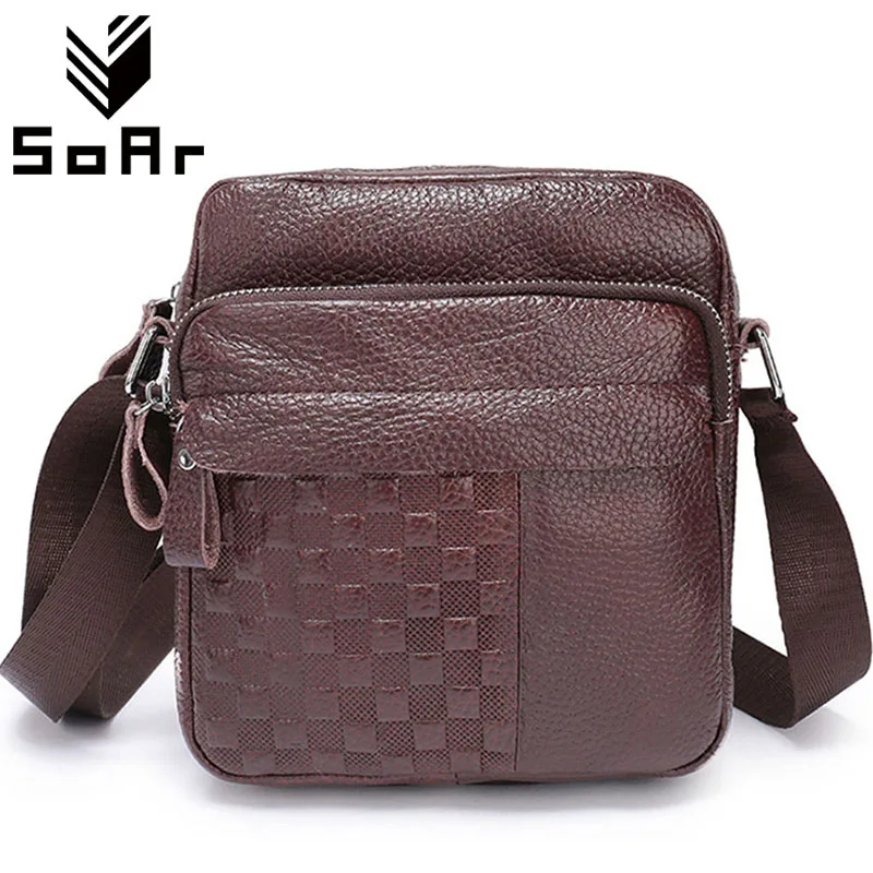 

SoAr Retro High Quality Genuine Leather Bag Male Cowhide Shoulder Crossbody Bag For Man Handbags Men Messenger Bags Famous Brand