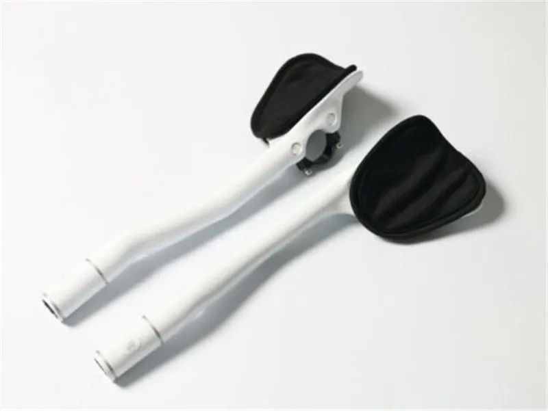 

TE'MANI 1 Pair Bike Rest Handlebar Carbon Fiber Aero Bars TT Handlebar Bicycle Cycling TT White Handlebars For Long Ride