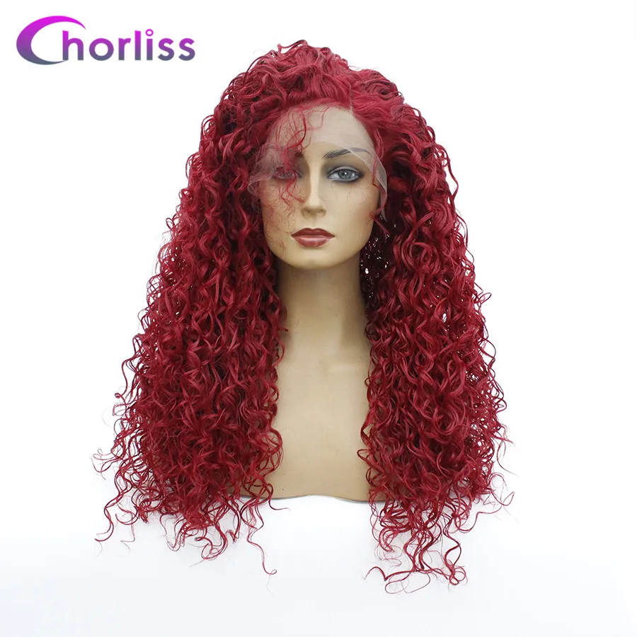 

Long Synthetic Lace Front Wig Afro Kinky Curly Lace Front Wig High Temperature Chorliss Ombre 613 Black Purple Cosplay Wigs