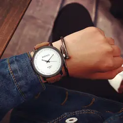 Классический вид новые часы Мода Круглый Сталь случае Для мужчин женские кожаные Аналоговые кварцевые наручные часы Relogio feminino Для женщин