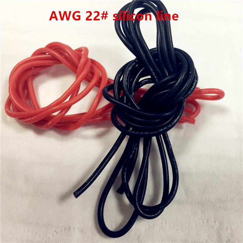 

AWG 22# Silicone Line. Red line 2meters and Black line 2 meters Extension LED Strip Cable Red Black Wire Electric Extend Cord