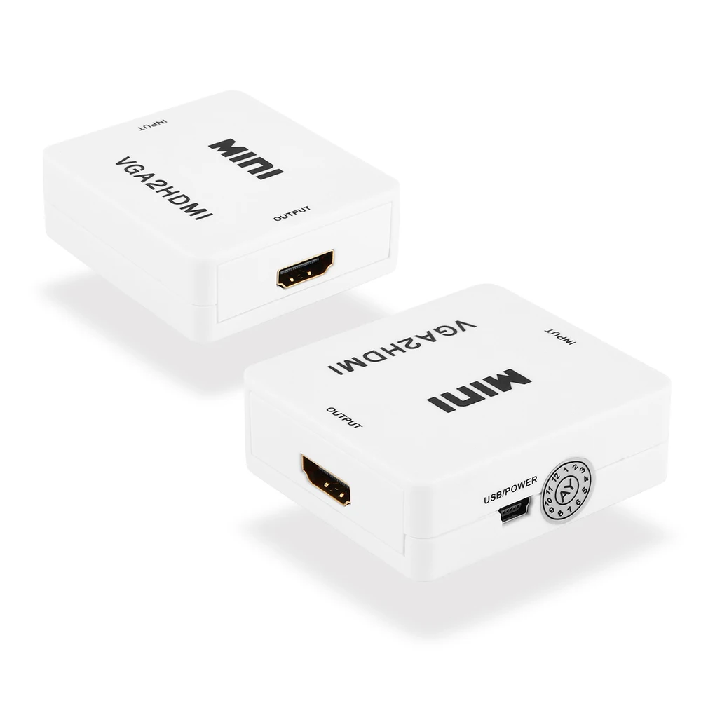 Мини конвертер HDTV для компьютера ноутбука Видео Аудио адаптер + 65 см HDMI кабель VGA HD