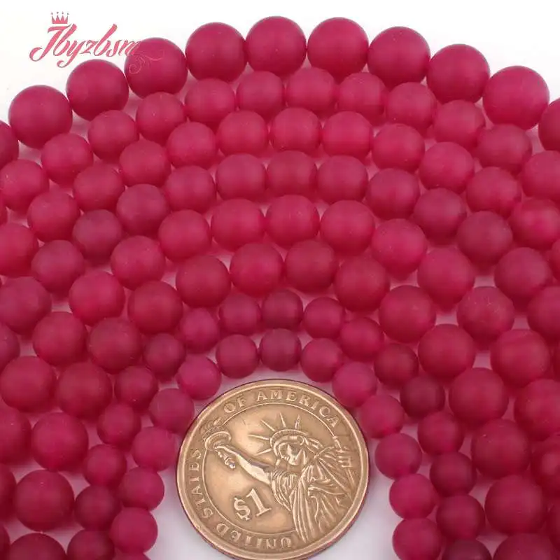 

6,8,10mm Frost Matte Round Beads Ball Plum Jades Stone Beads For DIY Necklace Bracelats Earring Jewelry Making 15" Free Shipping