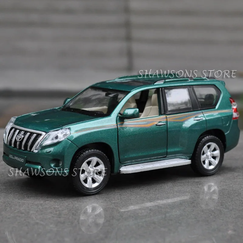 1:32 Scale Diecast Metal Car Model Toyota Land Cruiser Prado Suv Replica Pull Back Toy With Sound &Amp; Light