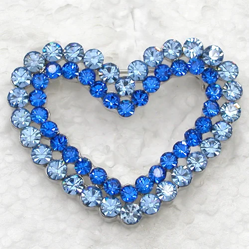 

Blue Rhinestone Heart Pin brooches C139 B