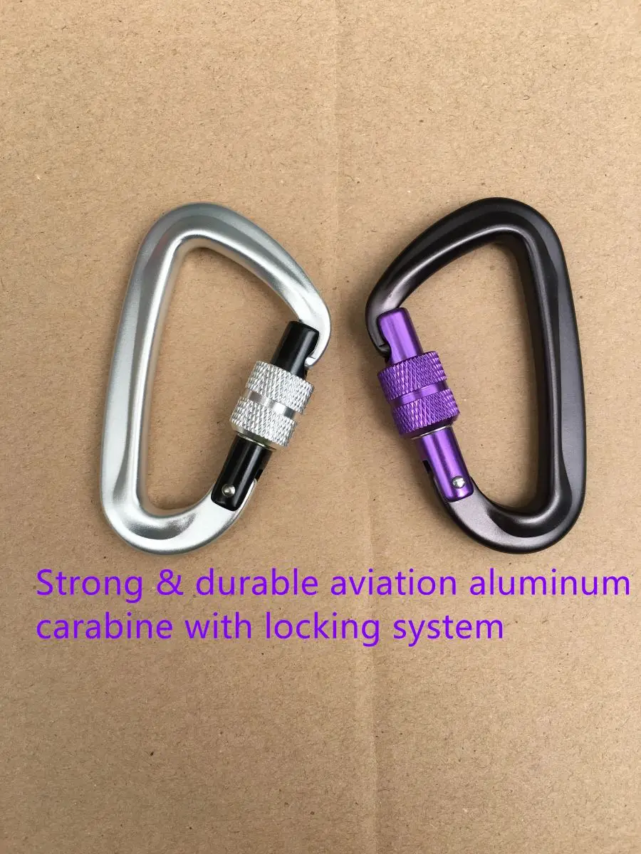 

B9 Locking Carabiner Clip -12KN/2697lbs Aluminium Ultra Sturdy & Light, Screwgate Carabiner Heavy Duty for Hammocks Traveling