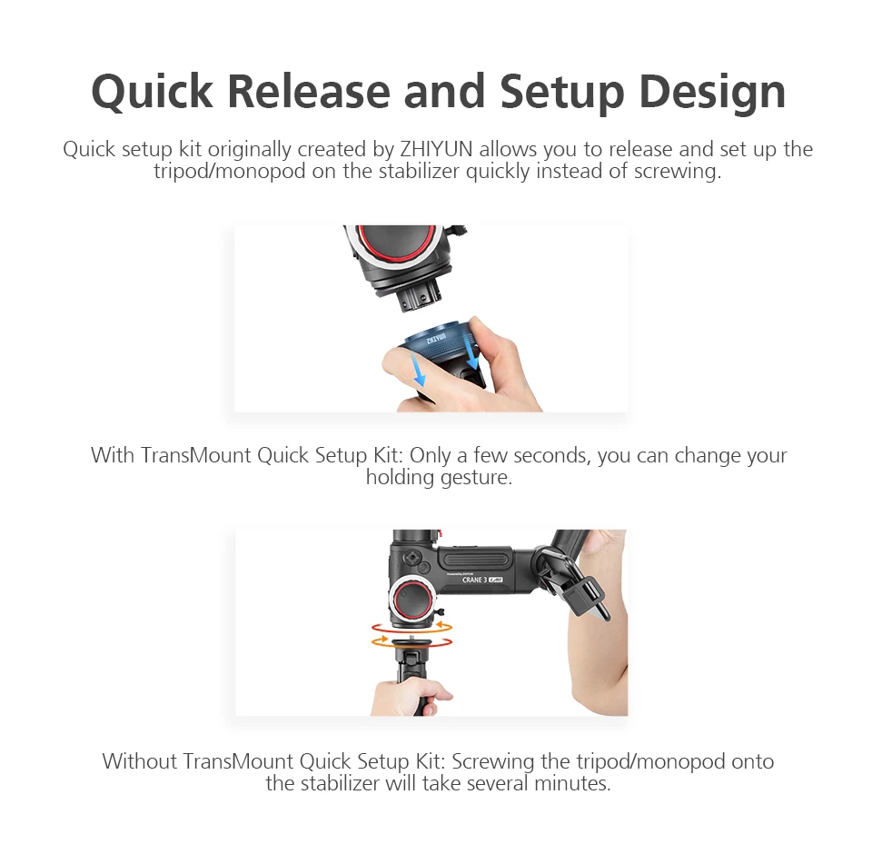 Zhiyun Crane 3 Lab Quick Setup Kit Аксессуары установка трансмаунт для Creator посылка Crane3 карданный стабилизатор часть Набор