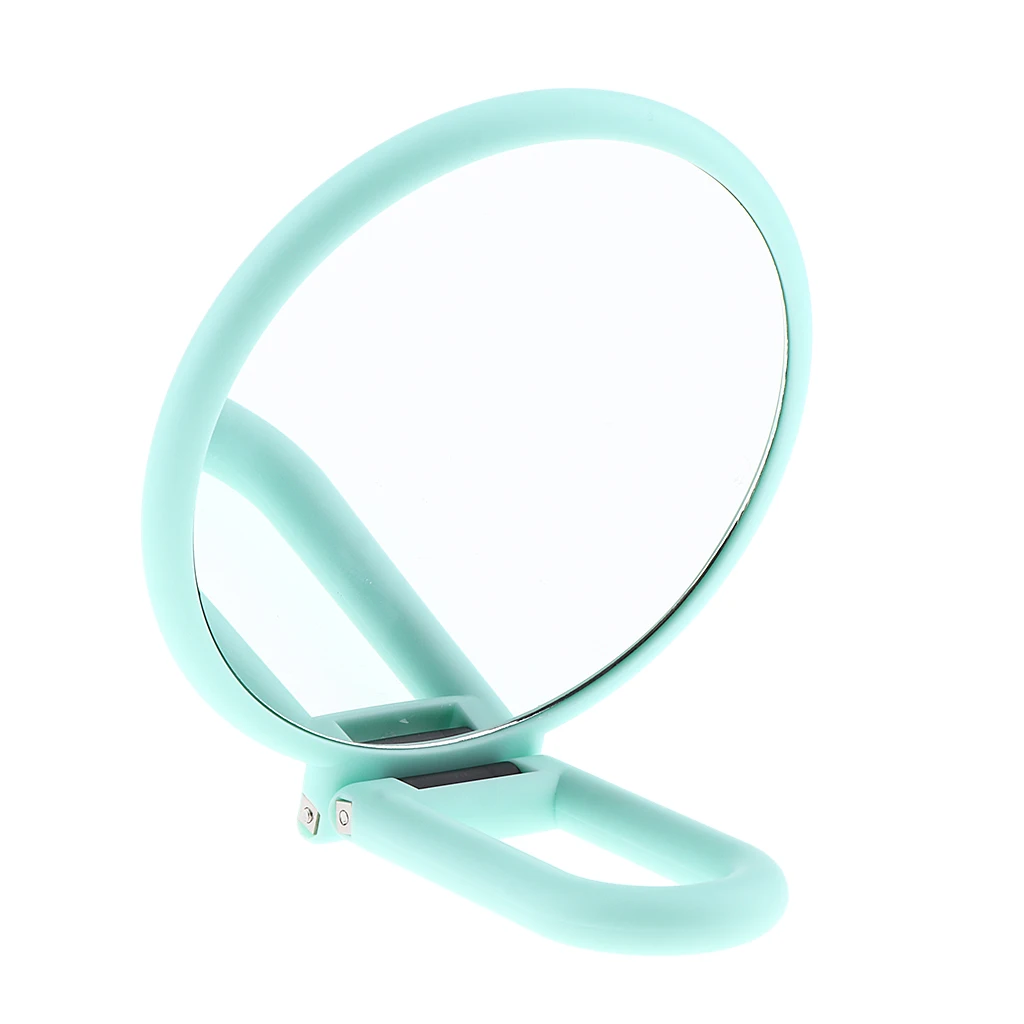 Foldable Handheld 2 Sided Makeup Mirror Normal / Magnifying Mirror Hang Shaving Mirror