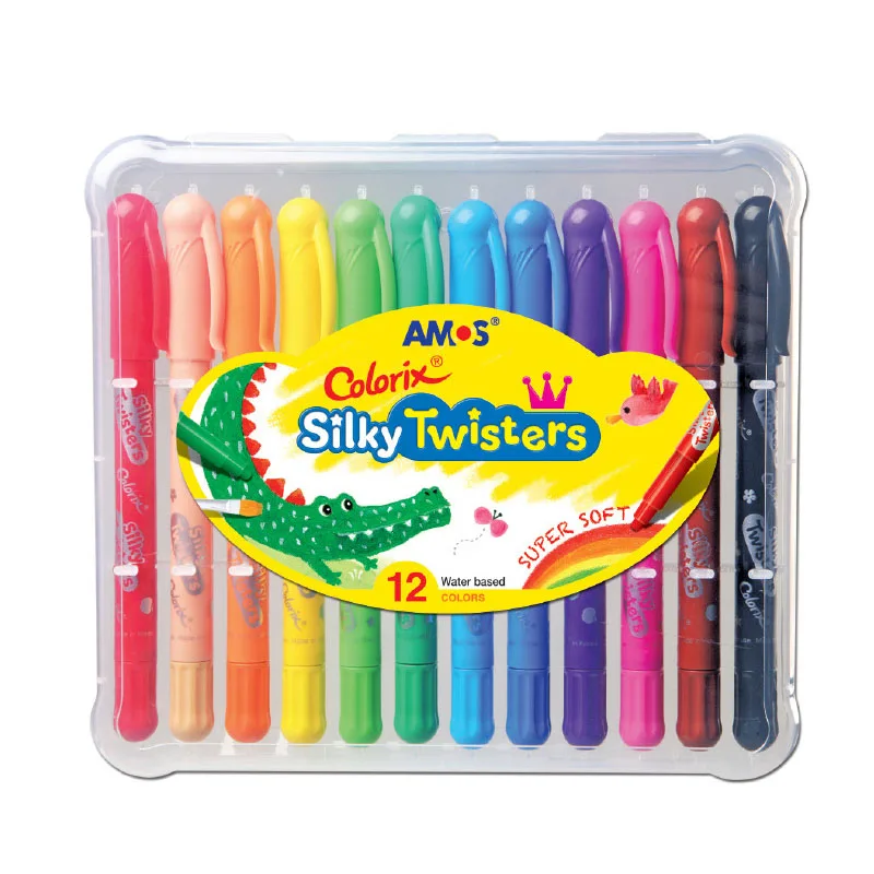 24 Colors Wax Crayon Can Be Washed Oil Painting Stick Eraseable Plastic
