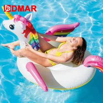 

DMAR 201cm Inflatable Unicorn Swimming Ring Giant Pool Float Toys Water Beach Mattress Lifebuoy Adults Party Sea Flamingo Donut