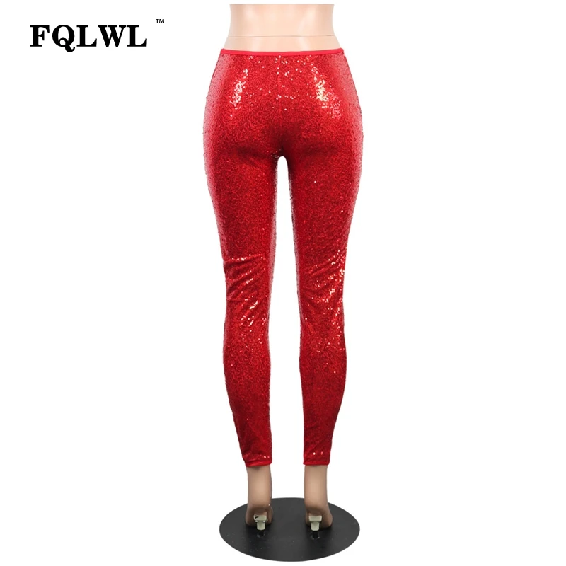 FQLWL, блестящие Сексуальные Обтягивающие Брюки с блестками, женские ...
