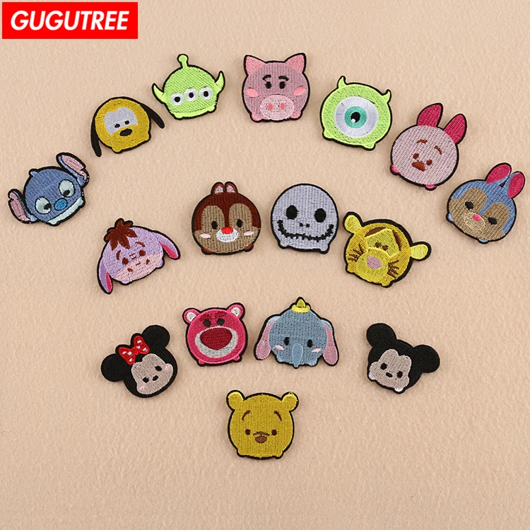 

GUGUTREE embroidery rabbit patches pig patches badge patches Applique Patch for Coat,T-Shirt,hat,bags,Sweater,backpack