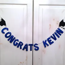 Пользовательское Имя Блеск Поздравляю Град! Выпускной наряд для фотосессий баннеры овсянка гирлянды, украшения партии