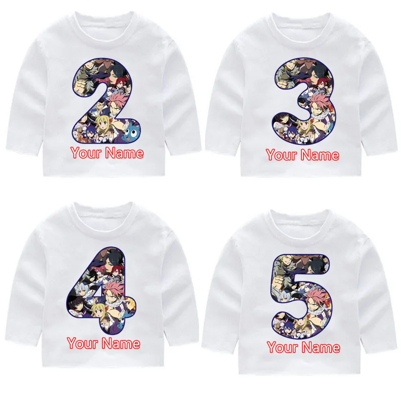 

Fairytail Kid's Print Fashion Cotton Birthday Number Long Sleeve T-shirts Kid's Long Sleeve Tops Baby Girl Harajuku Clothes