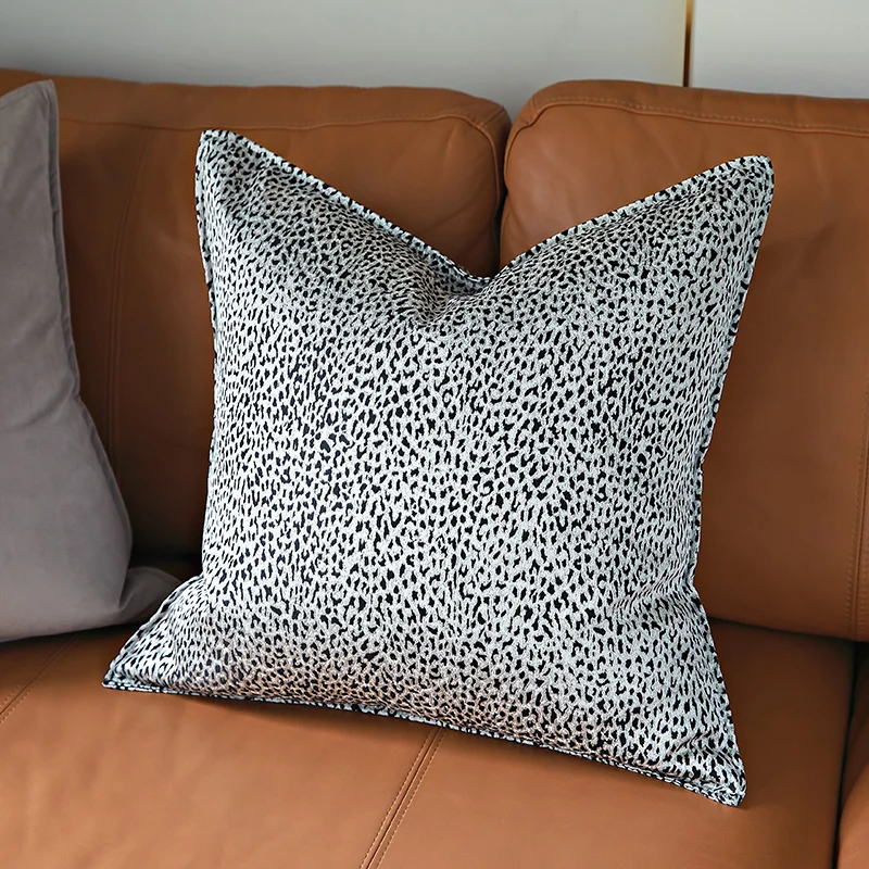 

DUNXDECO Cushion Cover Decorative Pillow Case Modern White Black Leopard High Density Luxury Coussin Room Sofa Art Decor