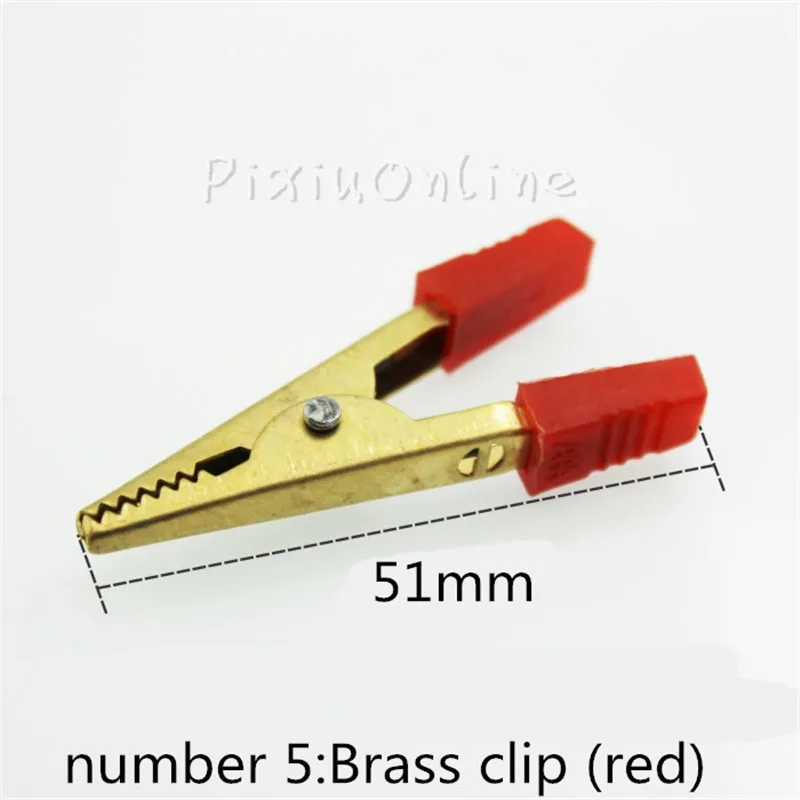 2pcs YL474 51mm Brass Test Probe Metal Alligator Clips Crocodile Car