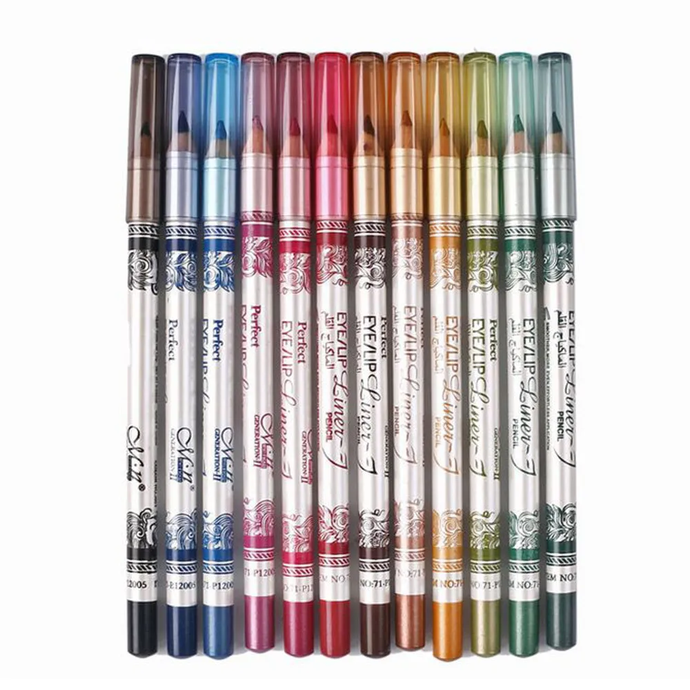 12 цветов/набор Водостойкая Подводка для глаз карандаш для губ Карандаш для бровей устойчивый карандаш для губ Косметика для глаз макияж