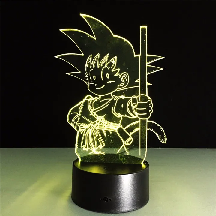 3D иллюзия Dragon Ball цвет меняющая лампа акриловая панель и пластиковая основа с сенсорным переключателем прикроватное освещение настроения