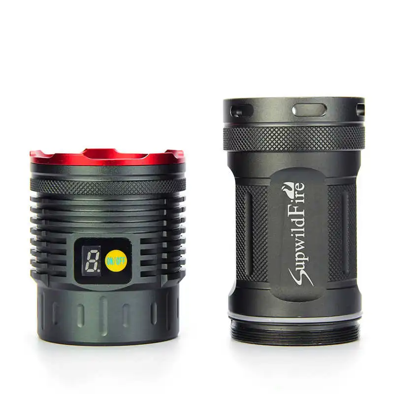 Supwildfire 50000LM 15 x XM-L T6 LED rechargeable Power Digital Display Hunting powerful led flashlight 18650 battery #3S28 (2)