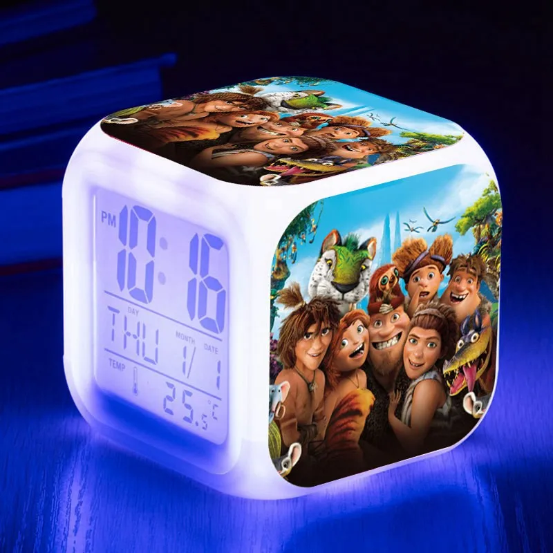 Touch часы с подсветкой Wekker Reveil семейка крудс светодиодный Будильник Цифровой Световой reloj despertador часы температура дисплей