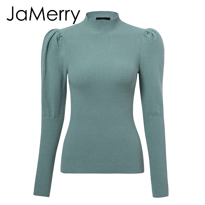 JaMerry, винтажный вязаный женский свитер, водолазка, полосатый Женский пуловер, джемпер, тонкий, для девушек, Осень-зима, модный свитер, джемпер