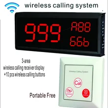 Беспроводная система вызова пейджера, вызова для официантов и официанток Кухня 1 экран и 10 кнопками для ресторана