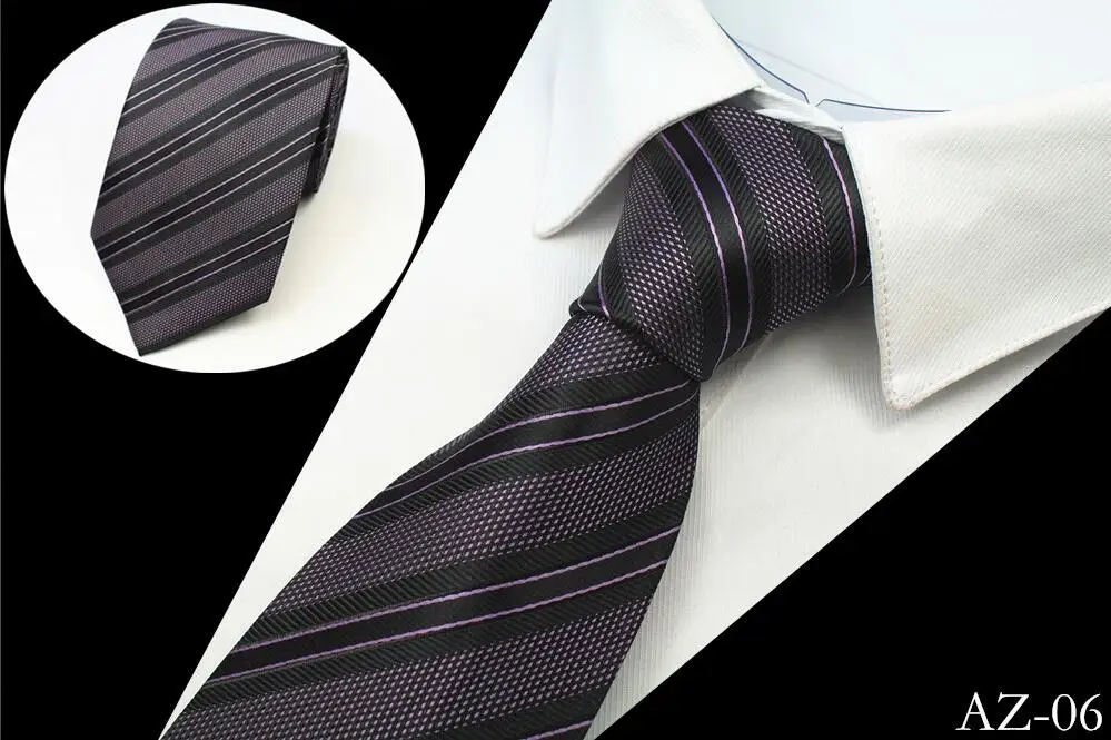 Ricnais дизайн Шелковый мужской галстук 8 см Полосатый Классический деловой шейный галстук для мужчин костюм для галстук для свадебной вечеринки Заводская распродажа - Цвет: 06