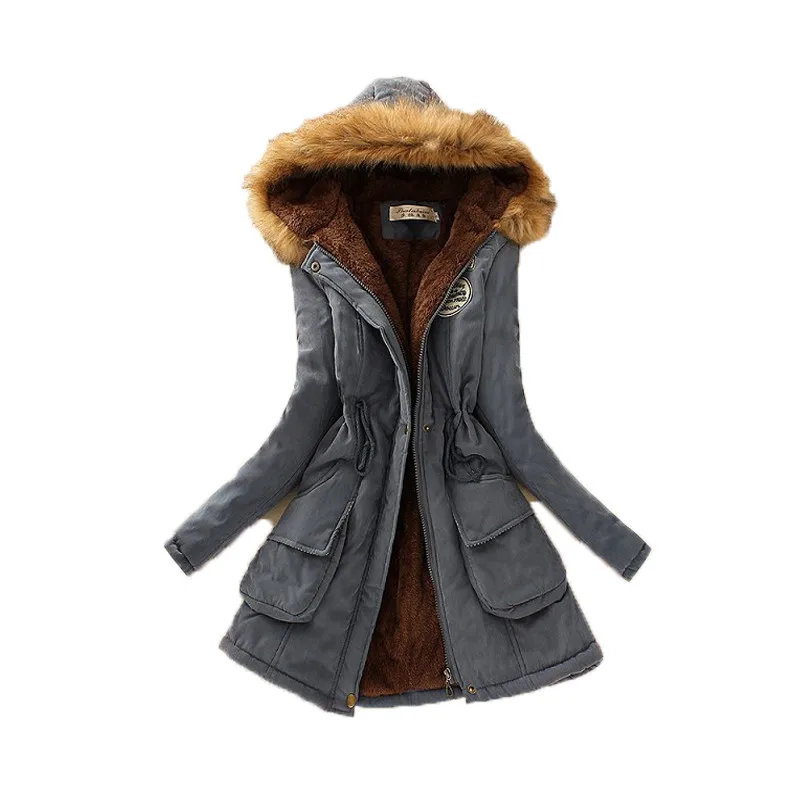 Casual Women Thick Parkas Army Green Pluse Size XXXL Muti Color Female Outwear Coat Long Lady