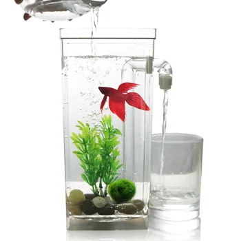 

Quail 9 Inch Aquarium,Fish Tank,Plastic,Tabletop Fish Tank,Self-cleaning