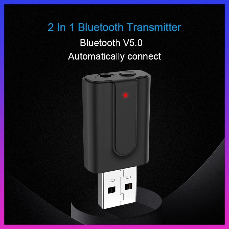 

Wireless Bluetooth 5.0 Audio Transmitter 2 In 1 Bluetooth Adapter For TV Notebook Phone DVD Speaker Wireless Bluetooth Receiver