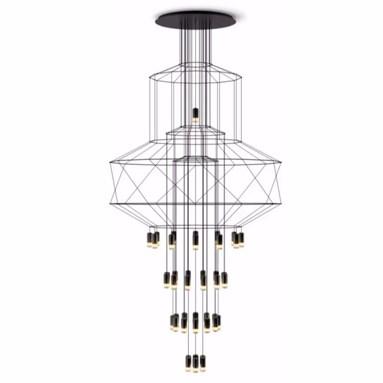 

JAXLONG Modern Pendant Lights Living Room Atmosphere Duplex Staircase Hanging Lamp Iron Loft Dining Room Art Lustre Suspension