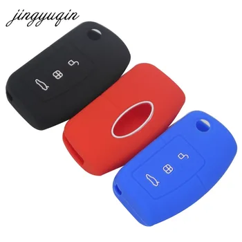 Keyforkess Cover in Silicone per Ford Fiesta Focus 2 Ecosport Kuga Escape Car Flip pieghevole chiave a distanza custodia 3 pulsanti