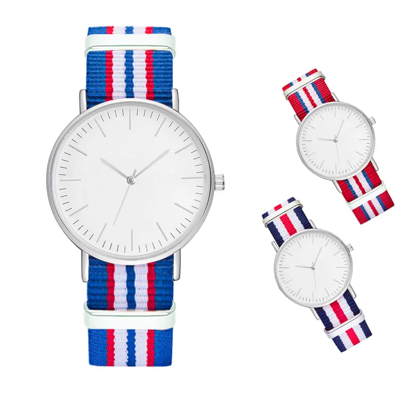 

Fashion Men's Women's Unisex Nylon Fabric Watch Student Sports Thin Canvas Quartz Wristwatch Fashion Dress Watches for Men Women