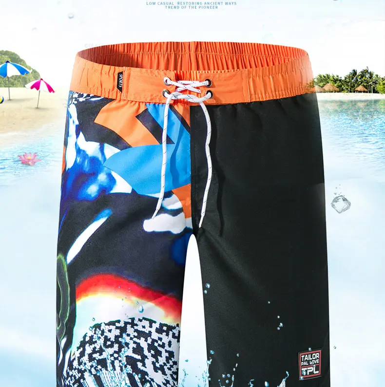 Летние шорты для плавания мужские купальные костюмы нарисованные струнные шорты для серфинга быстросохнущие мужские бермуды пляжная одежда пляжные шорты