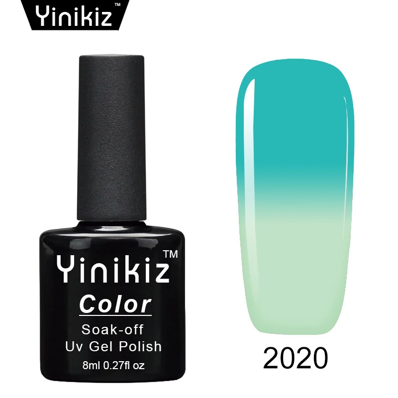 Yinikiz термо-лак для ногтей, меняющий цвет, гель, не впитывается, дизайн ногтей, маникюр, Волшебная сменная основа - Цвет: 2020