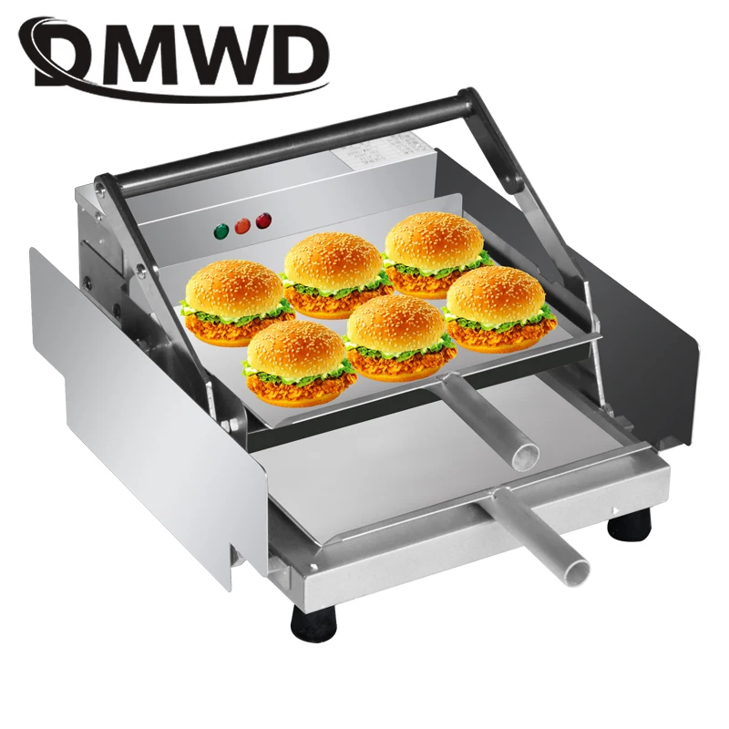 DMWD испечь бургер Электрический аппарат для коммерческого использования гамбургер печь для выпечки Гриль для хлеба алюминиевый двухслойный пакетный булочка тостер нагреватель ЕС