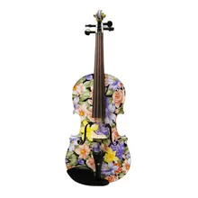 2018 New High Quality Flowers Painted Art Violin 4/4 High-grade Ebony Fittings Maple Acoustic Violino Strings Music Instruments