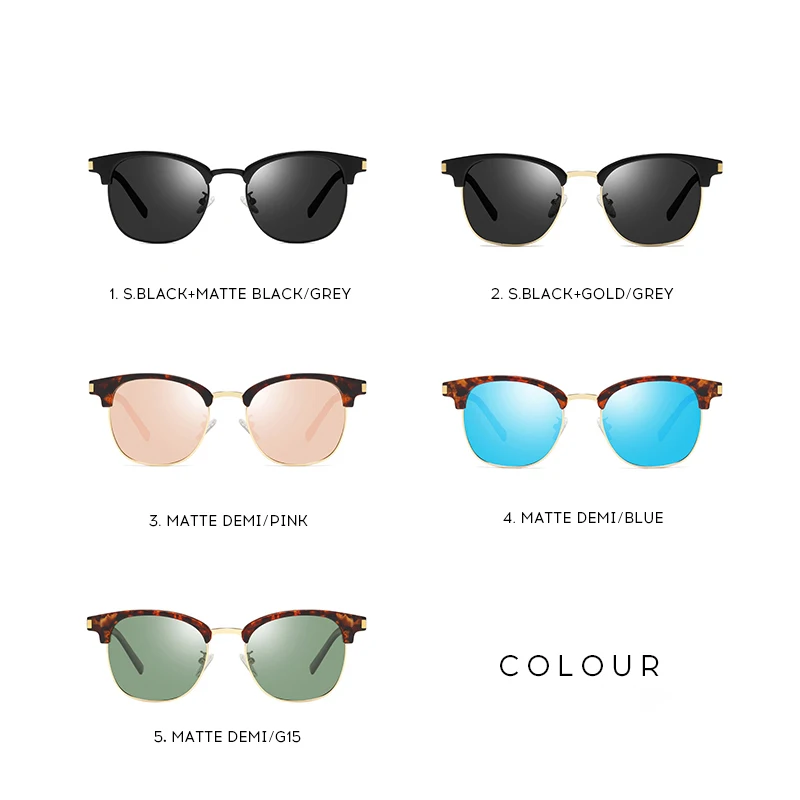 Женские мужские поляризованные зеркальные солнцезащитные очки UV400 Серый Синий Черный Зеленый Розовый RFT201926N