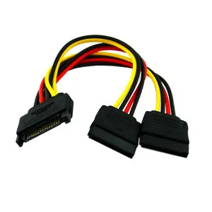 

10pcs/lot SATA II Hard Disk Power Male to 2 Female Splitter Y 1 to 2 Extension Cable