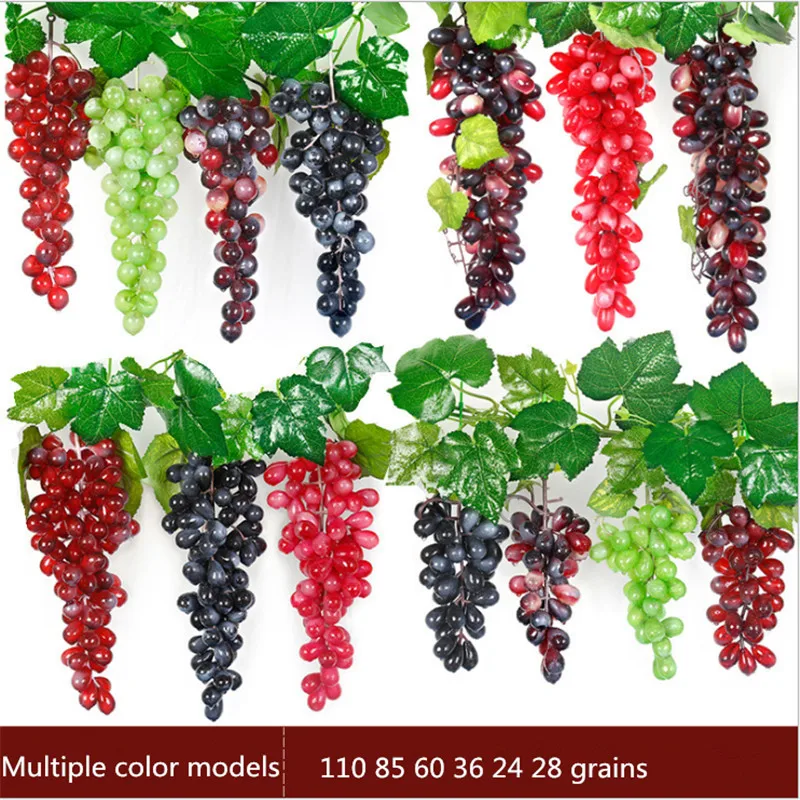 

1 pcs Artificial Fruit Grapes Plastic Fake Decorative Fruit Lifelike Home Wedding Party Garden Decor mini simulation fruit