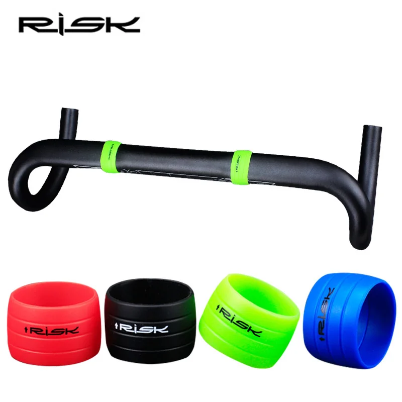 

RISK 1 Pair Silicone Plug Bicycle Handlebar Tape plug Road Bike Anti-skip Ring Handlebar Bar Tape Waterproof plugs Accessories