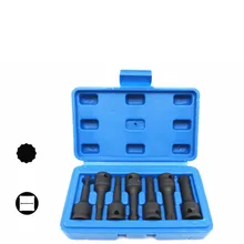 7 шт. пневматическая розетка гаечный ключ партия сопло 12 угловая звездообразная пневматическая пушка инструмент torx Набор бит Гайка Драйвер дрель