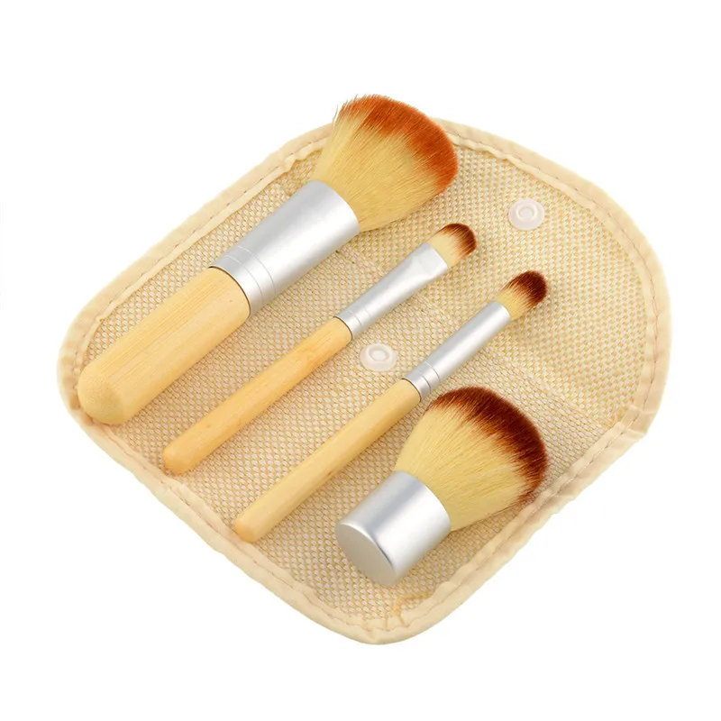 

1Set/ 4Pcs Professional Foundation Make up Bamboo Brushes Makeup Brush Cosmetic Set Kit Tools Eyeshadow Blush Brush